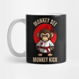 Funny Karate Monkey, Monkey See Monkey Kick Mug